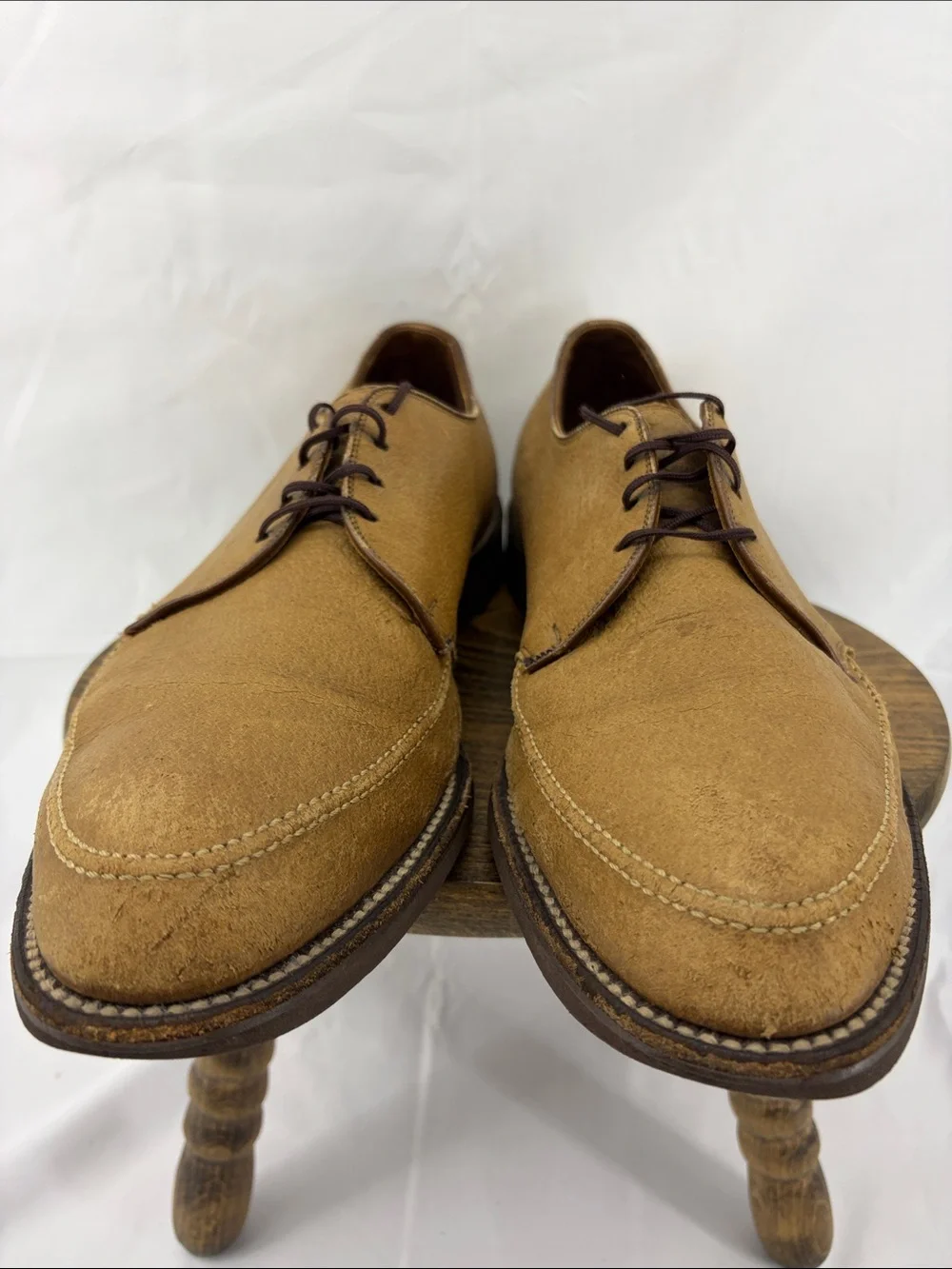 Allen Edmonds Mens Turf Skos Caramel Snuff Suede Lace-up Split-Toe Derby, sz 14
